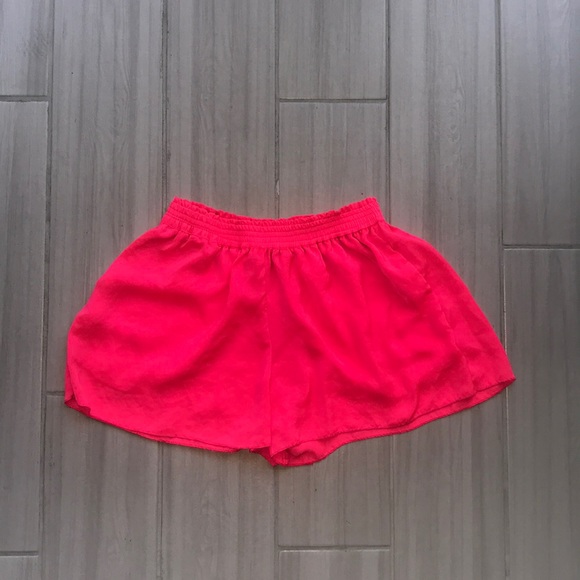 SOLD - Zara TRF Loose Fit Neon Pink Shorts - Picture 1 of 4